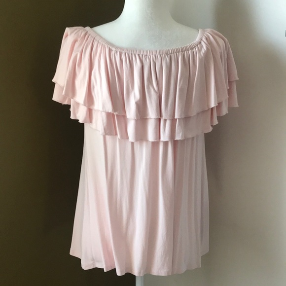 Pink off shoulder ruffle top - Picture 4 of 6